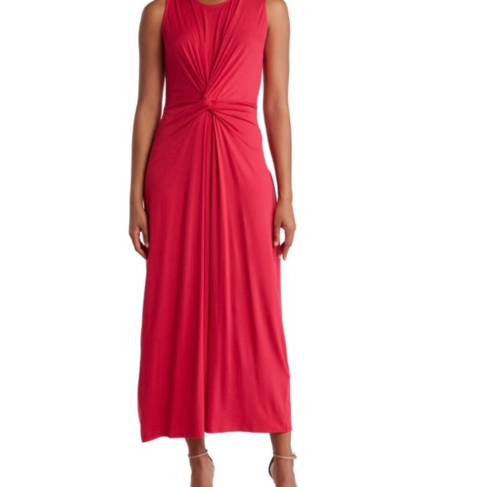 Tahari knot front maxi dress